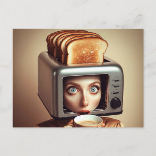 Carte Postale Surreal Breakfast Woman