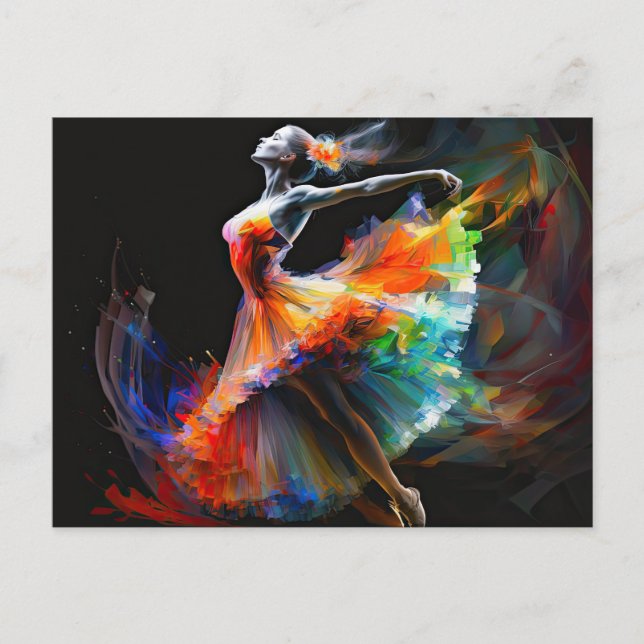 Carte Postale Surreal Color Blast Danser Ballerina (Devant)