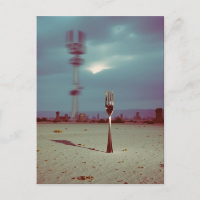 Carte Postale Surreal Fork in the Desert (Devant)