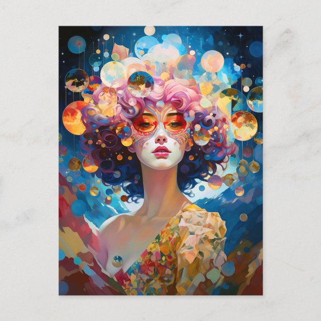 Carte Postale Surreal Lady Imaginaire Art (Devant)