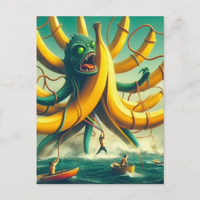 Carte Postale Surreal libère la banane Kracken (Devant)