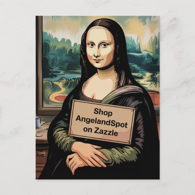 Carte Postale Surreal Mona Liza Dit Shop Angelandspot (Devant)