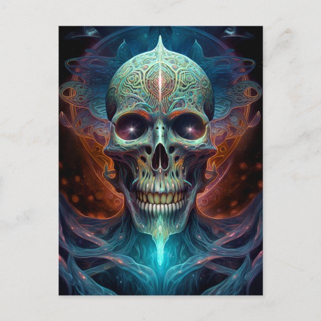 Carte Postale Surreal Skull Gothique Horror Art (Devant)