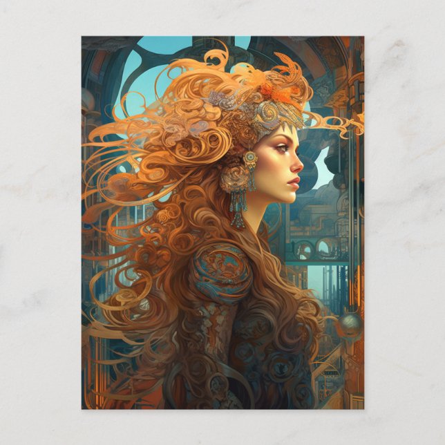 Carte postale surréaliste Goddess Queen Imaginaire (Devant)