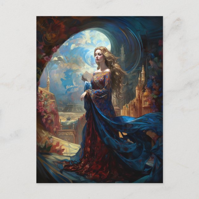 Carte postale surréaliste Goddess Queen Imaginaire (Devant)
