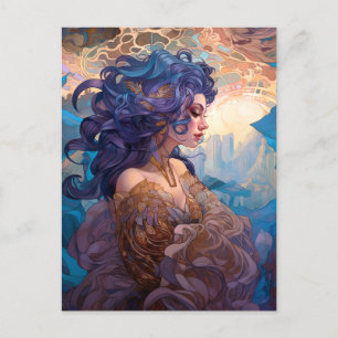 Carte postale surréaliste Goddess Queen Imaginaire