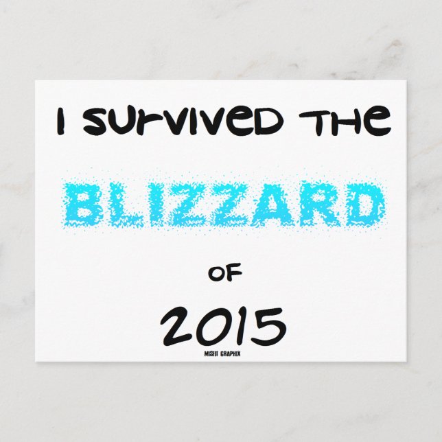 Carte Postale Survécu au Blizzard 2015 (Devant)