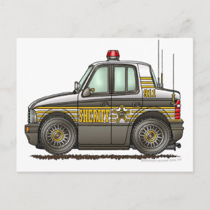 Carte Postale Surveillance des voitures du Sheriff