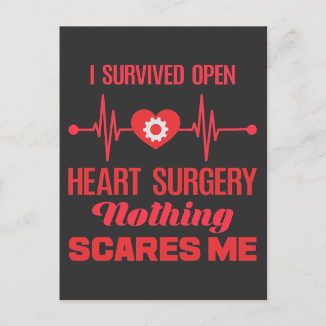 Carte Postale Survivant de la chirurgie à cœur ouvert, bon rétab (Devant)