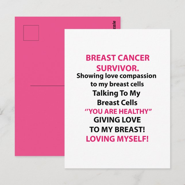 Carte Postale Survivant du cancer du sein (Devant / Derrière)