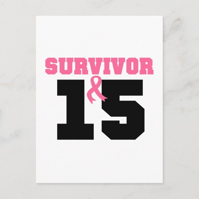 Carte Postale Survivant du cancer du sein 15 ans (Devant)