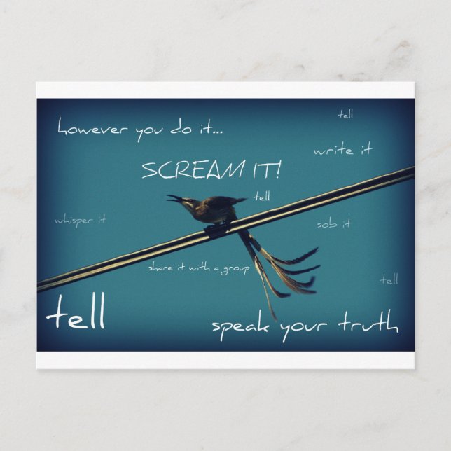 Carte Postale Survivor, Speak Your Truth, Bird on Wire (Devant)