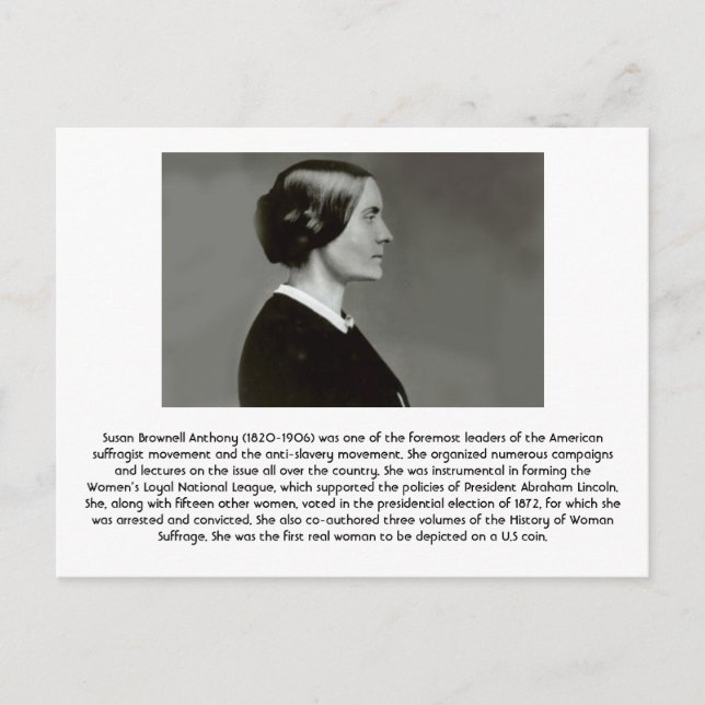 Carte Postale Susan B. Anthony - Féministe (Devant)