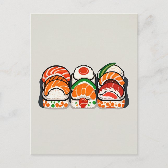 Carte Postale sushi japonais minimaliste (Devant)