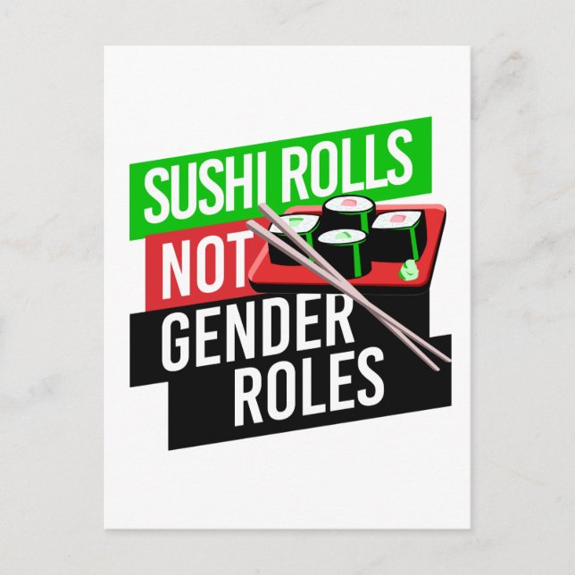 Carte Postale Sushi Rolls pas les rôles de genre (Devant)