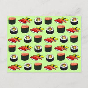 Carte Postale Sushi vert Wasabi