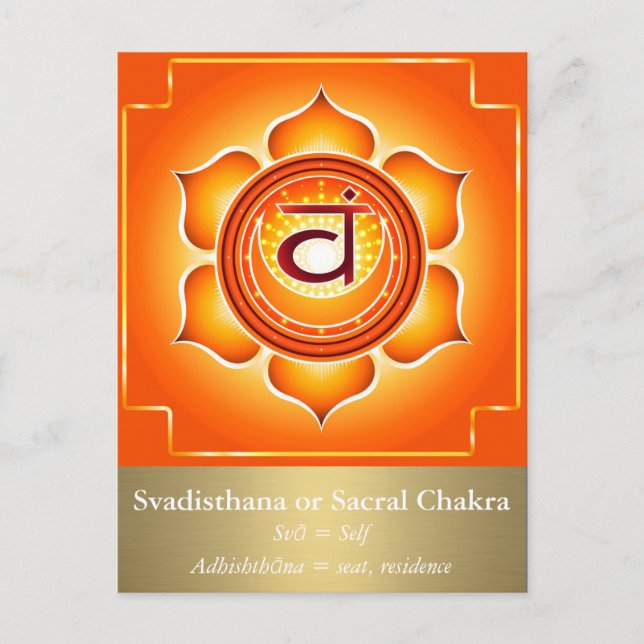 Carte postale Svadisthana ou Sacral Chakra (Devant)