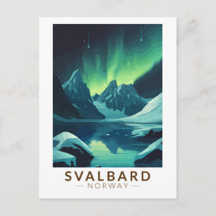 Carte Postale Svalbard Norvège Aurores Boréales Voyage Art Vinta