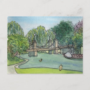 Carte Postale Swan Boats Boston Public Gardens