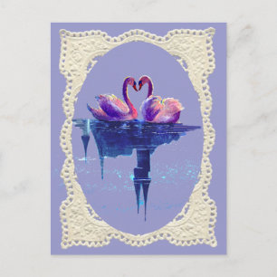 Carte Postale SWAN DU COEUR DE LACE par SHARON SHARPE