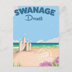 Carte Postale Swanage Dorset affiche vintage de voyage en bord d