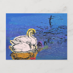 CARTE POSTALE SWANS