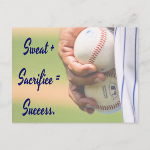 Carte Postale Sweat plus Sacrifice égale Succès BASEBALL