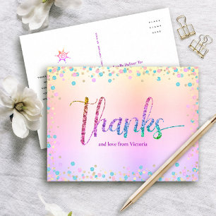 Carte Postale Sweet 16 Rainbow Parties scintillant Ombre Anniver