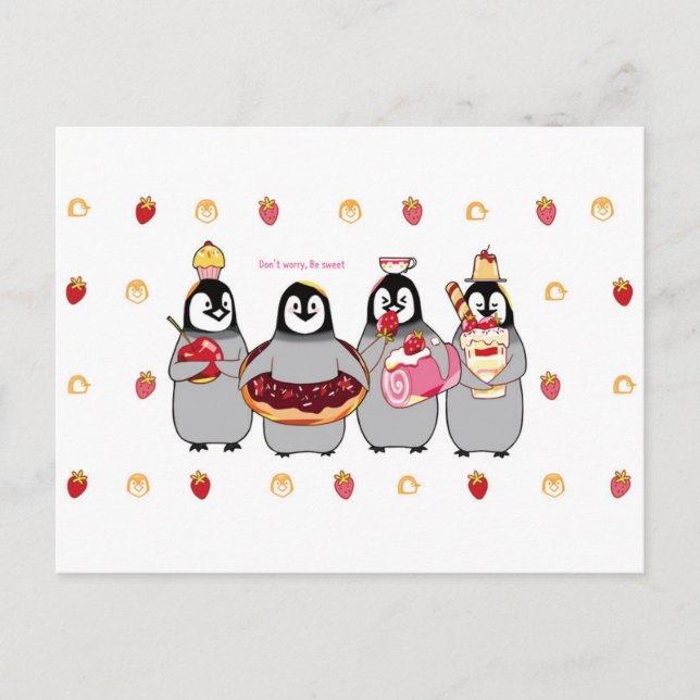 Carte postale Sweet Dessert Penguins (Devant)