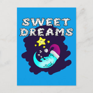 Carte Postale Sweet Dreams - Cute Moon prendre une sieste