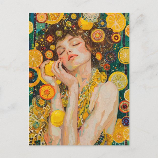 Carte Postale Sweet Lemon Dreams Klimt Style AI (Devant)