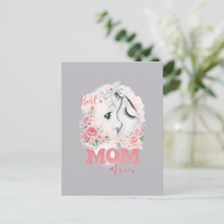 Carte Postale Sweet Mother and Child Watercolor Roses "Best Mom 