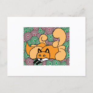 Carte Postale Sweet Retro Vintage Cartoon Fox