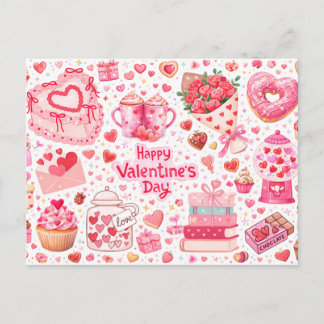 Carte Postale Sweet Treats & Hearts All-Over Love Postcard