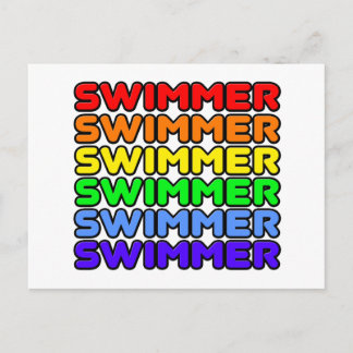 Carte Postale Swimmer arc-en-ciel