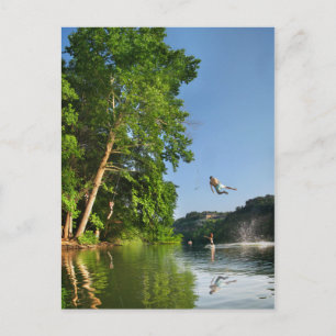 Carte Postale Swing de corde du lac Ladybird - Austin Texas