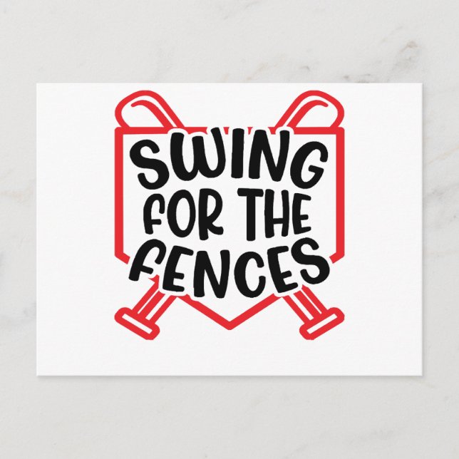 Carte Postale Swing Pour Les Clôtures De Baseball Softball Fille (Devant)