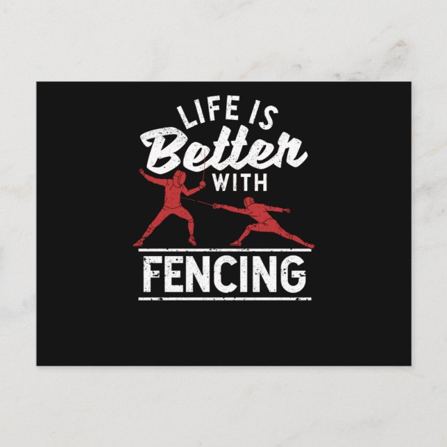 Carte Postale Swordsman Martial Arts Fencer Life (Devant)