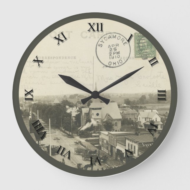 Carte postale Sycamore Ohio Horloge - 1910 (Recto)