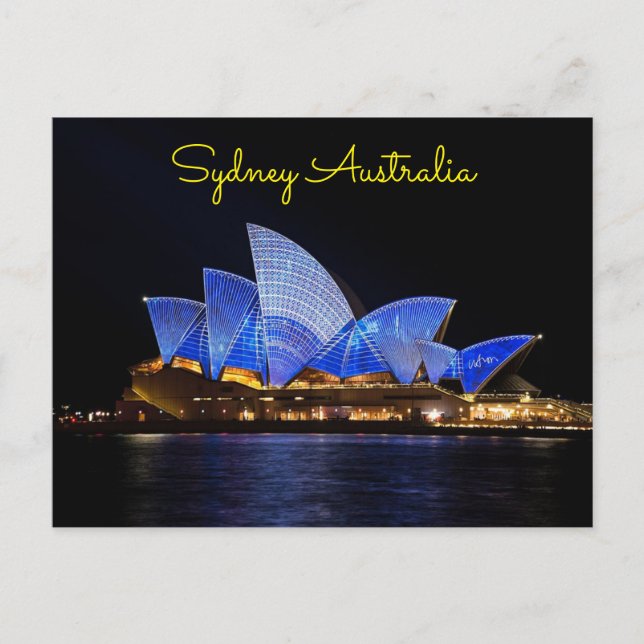 Carte Postale sydney Australie heure de nuit (Devant)