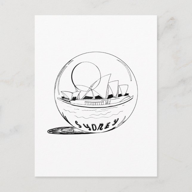 Carte Postale Sydney dans un globe de verre (Devant)