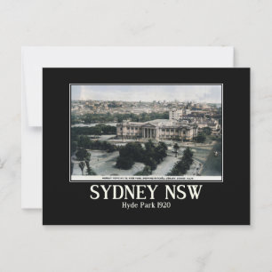 Carte Postale Sydney NSW Hyde Park Vintage inspiré