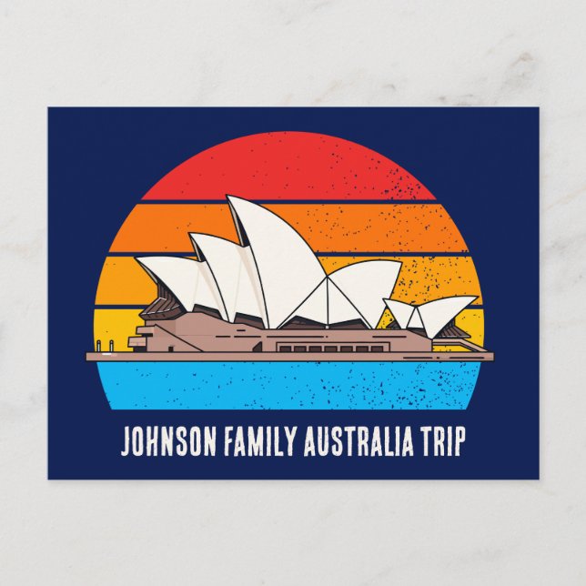 Carte Postale Sydney Opera House Australie Voyage Custom Blue (Devant)