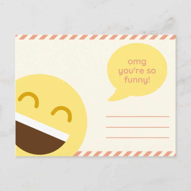 Carte Postale SYLLABE EMOji JAUNE Drôle (Devant)