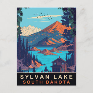 Carte Postale Sylvan Lake, Dakota du Sud, Vintage voyage