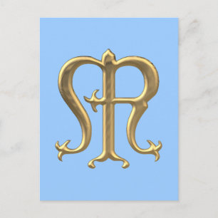 Carte Postale Symbole "3-D" en or de la Vierge Marie