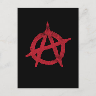 Carte Postale symbole anarchique 'cercle a'