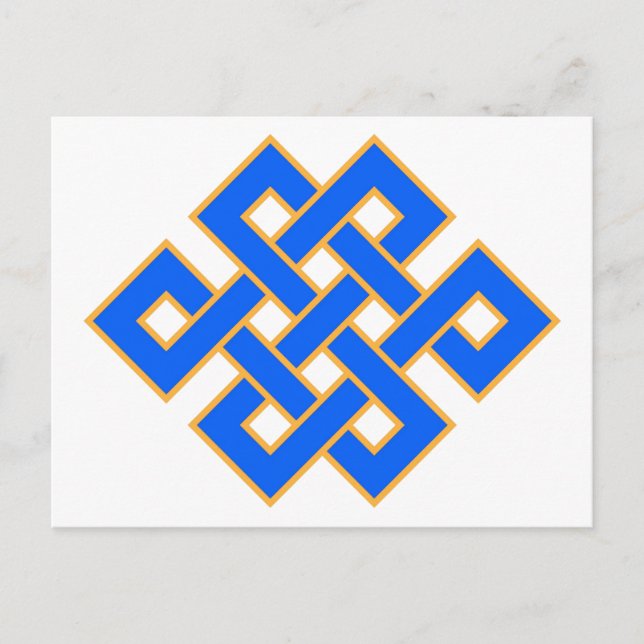 Carte Postale Symbole Auspicious de noeud sans fin Bouddhisme ti (Devant)