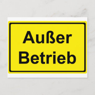 Carte Postale Symbole "Außer Betrieb" (allemand "Out of order")