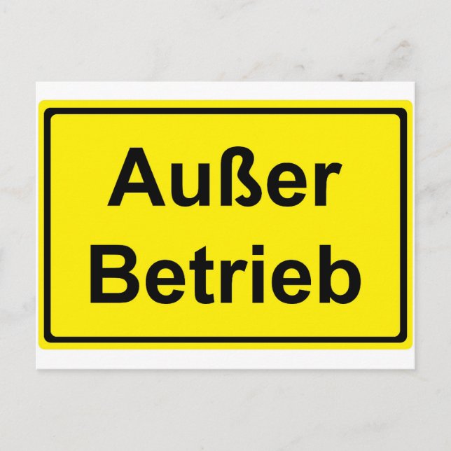 Carte Postale Symbole "Außer Betrieb" (allemand "Out of order") (Devant)